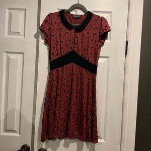 Adorable retro bunny print dress